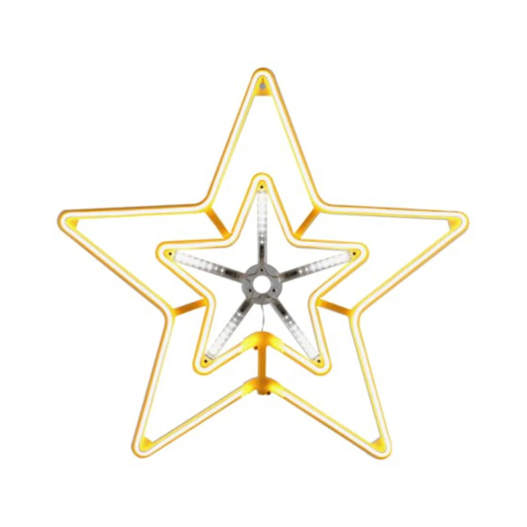 Digit Shooting Neon Star Warm White 55x51cm