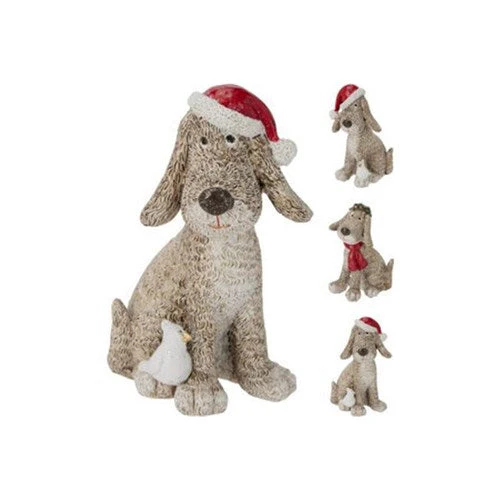 Dog Sitting Deco 3 Assorted 12cm