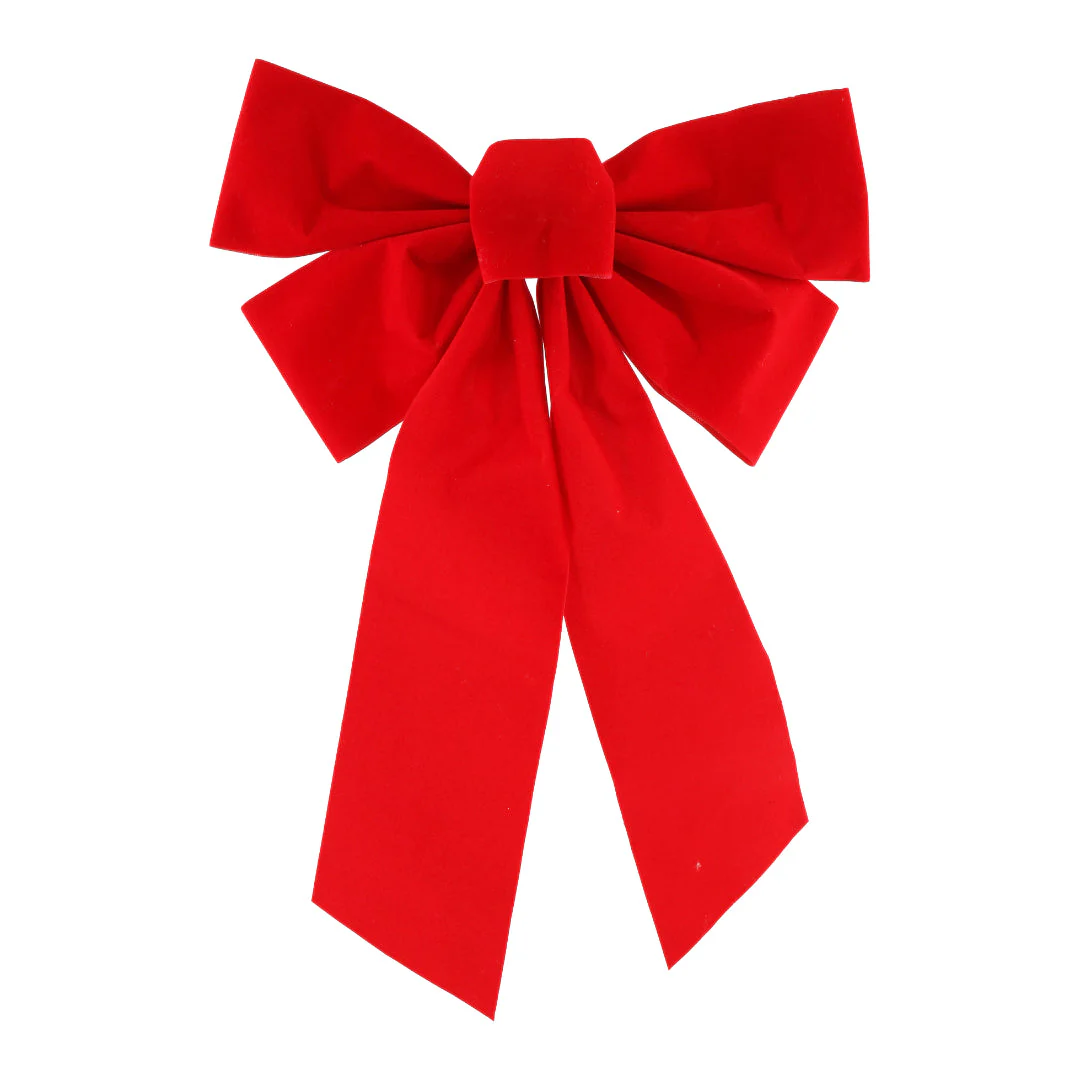 Double Bow Flocked Red