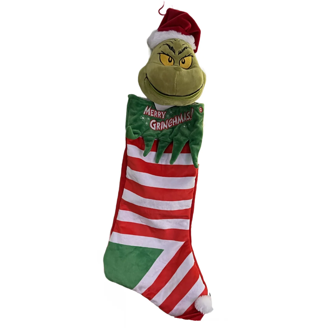 Dr. Seuss Animated Big Grinch Head Stocking 64cm - Image 2