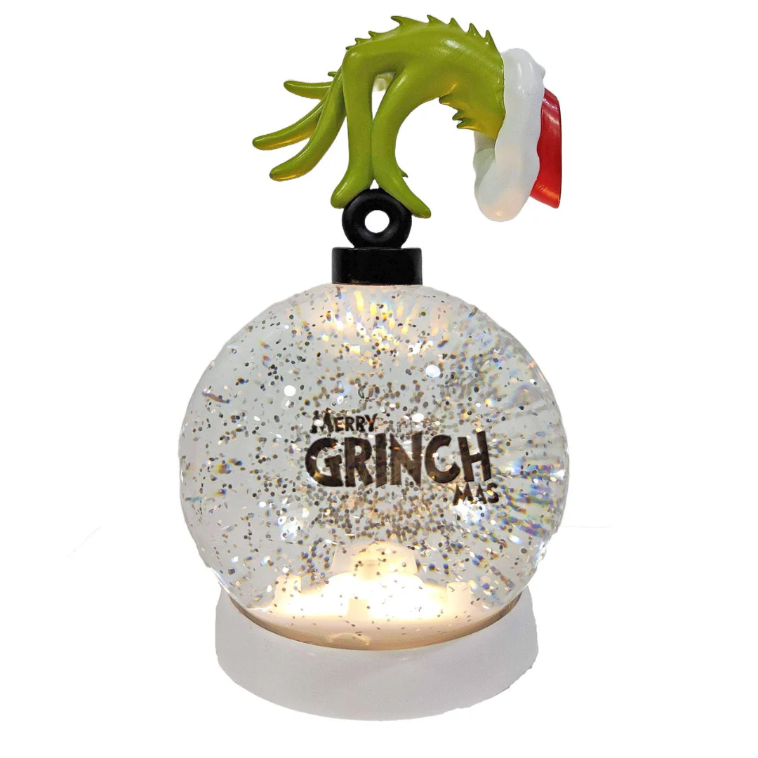 Dr. Seuss Grinch Grinch Bauble W-S Lantern White LED Water Spinning Ball 12x22cmH - Image 2