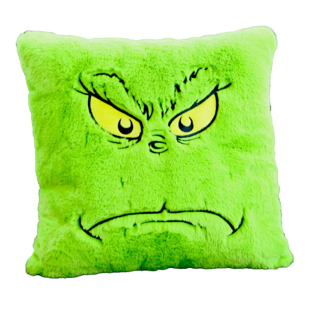 Dr. Seuss Grinch Grinch Frown Cushion 40x40cm Super Soft Plush - Image 2
