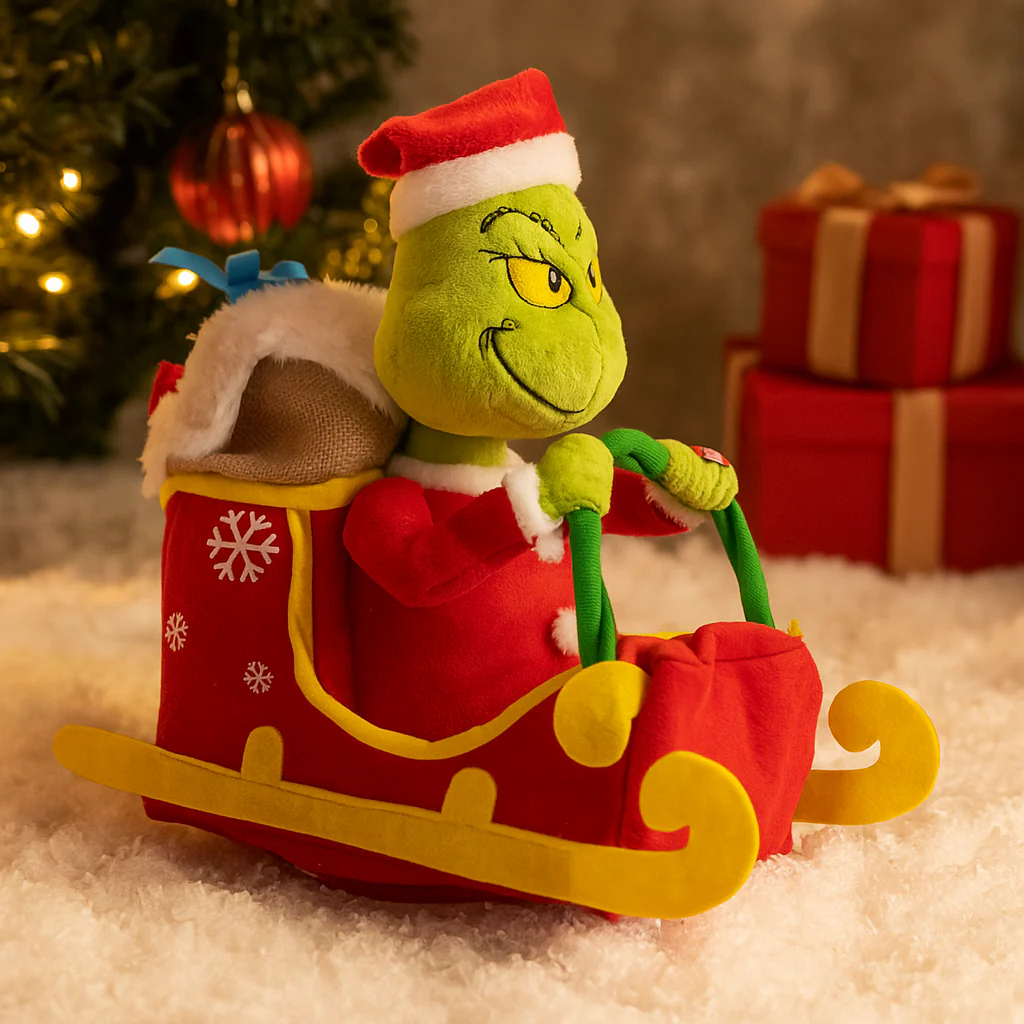 Dr. Seuss Grinch Spinning -Grinch In Sleigh 22x26x19cm