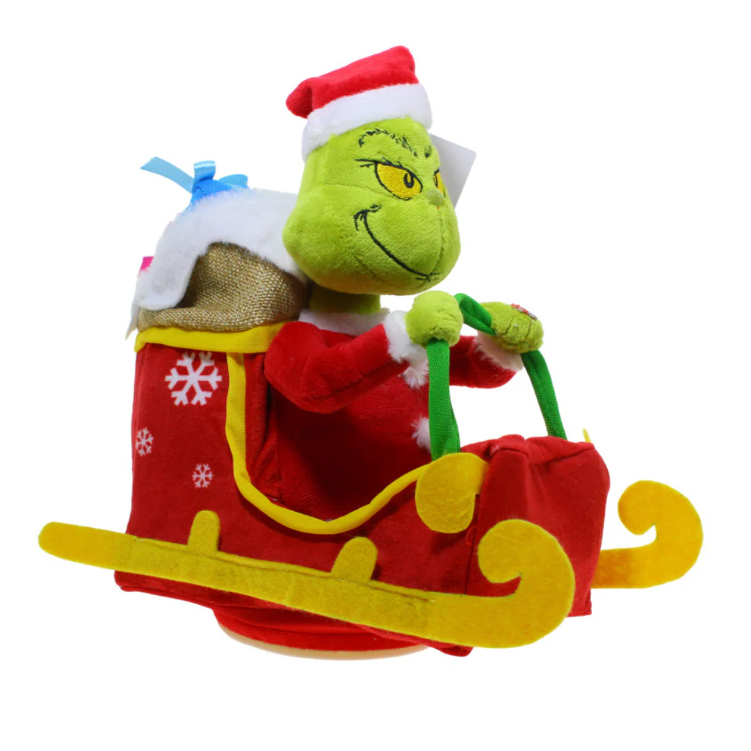 Dr. Seuss Grinch Spinning -Grinch In Sleigh 22x26x19cm - Image 2