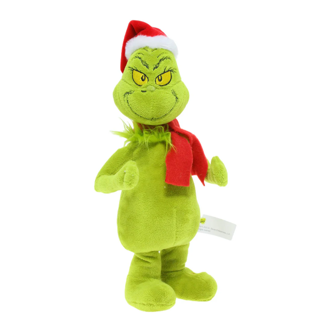Dr. Seuss Grinch Waddler with Santa Hat And Scarf 17x12x27cm - Image 3