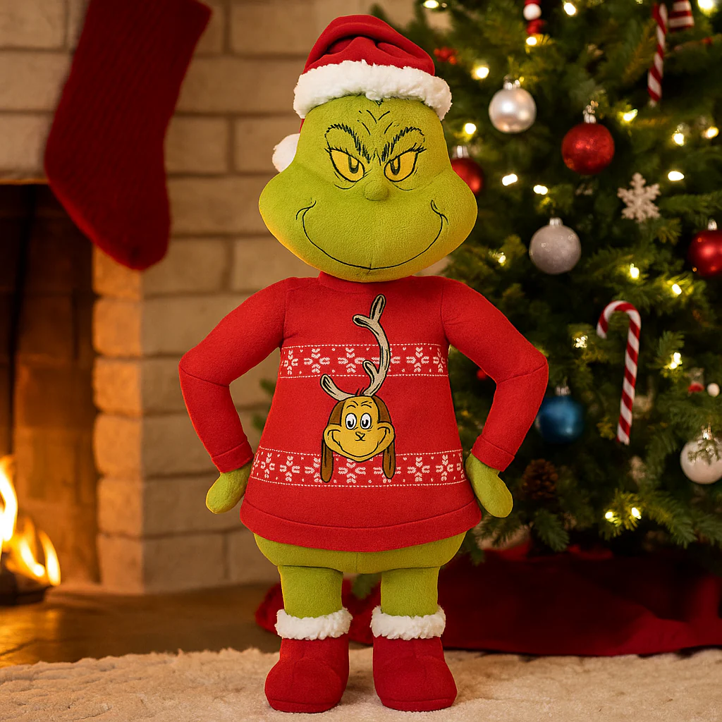 Dr. Seuss Holiday Greeter Grinch With Max Sweater 59cm