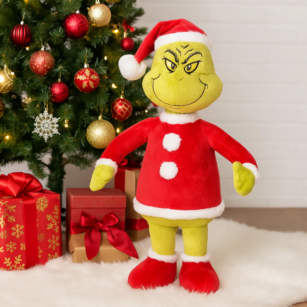 Dr. Seuss Waddler-Grinch In Santa Suit You'Re A Mean One Mr. Grinch