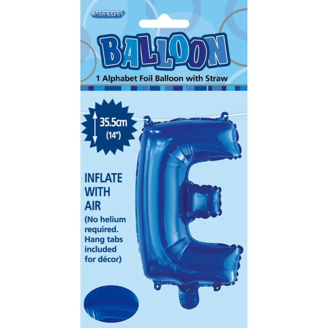 Alphabet Foil Balloon 35cm Royal Blue - E
