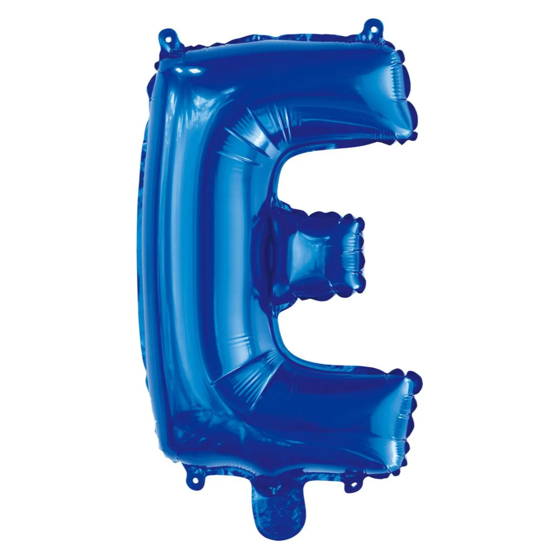 Alphabet Foil Balloon 35cm Royal Blue - E - Image 2