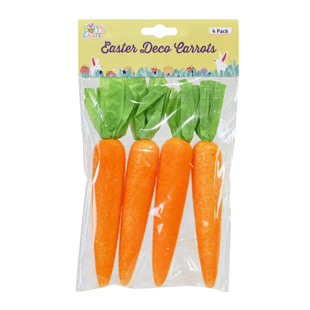 Easter Carrot Flocked 4pk