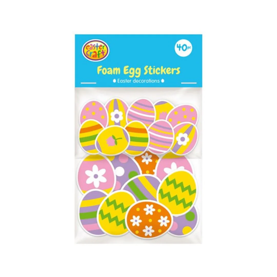 Easter Foam Egg Stickers 40pk