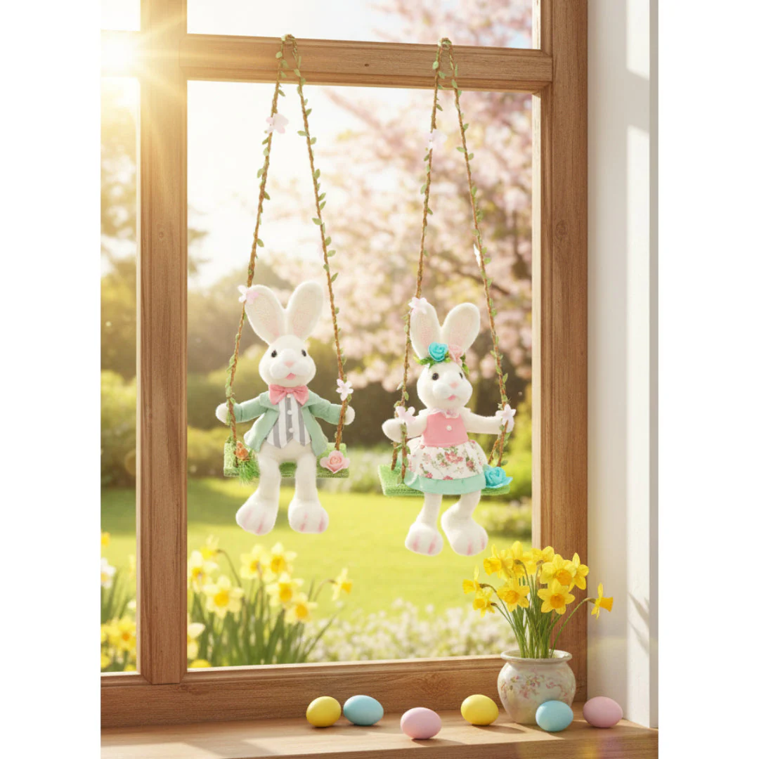 Easter Plush Bunny On Swing Assorted - Image 4