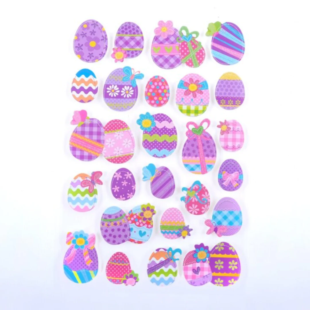 Stickers 3D EVA Glitter Easter 24pc 2 Assorted Packs - Image 2