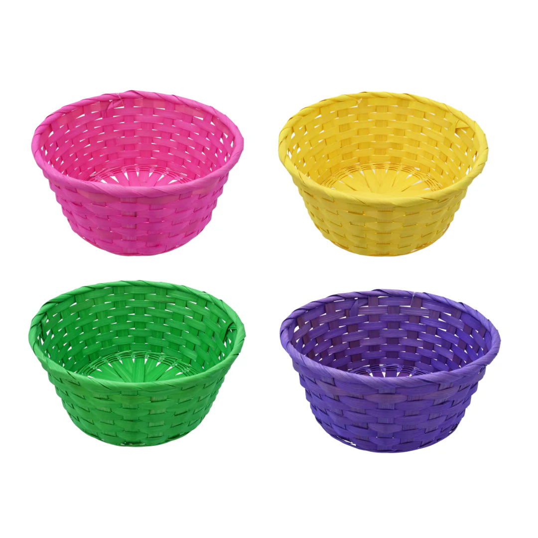 Easter Woven Basket Round Assorted