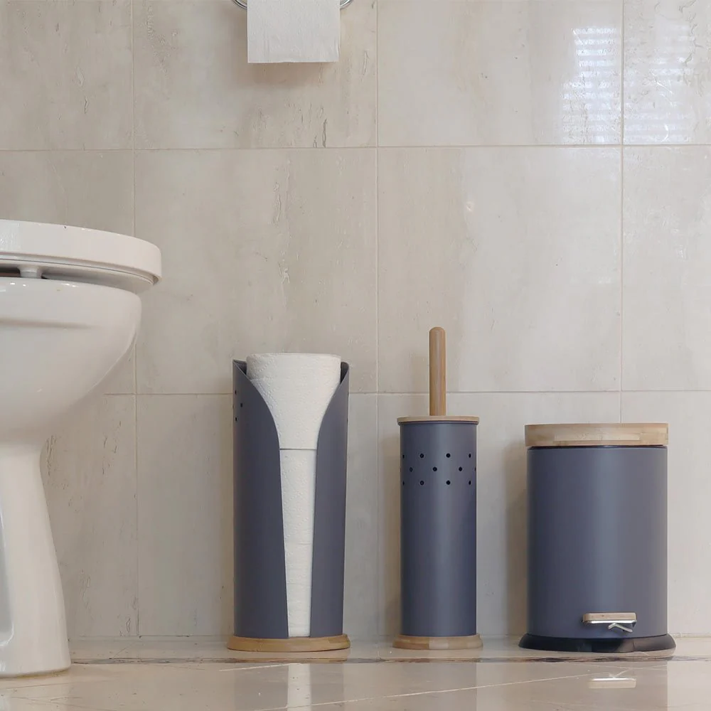 Eco Basics 3 in 1 Bathroom Set - Charcoal - Image 3