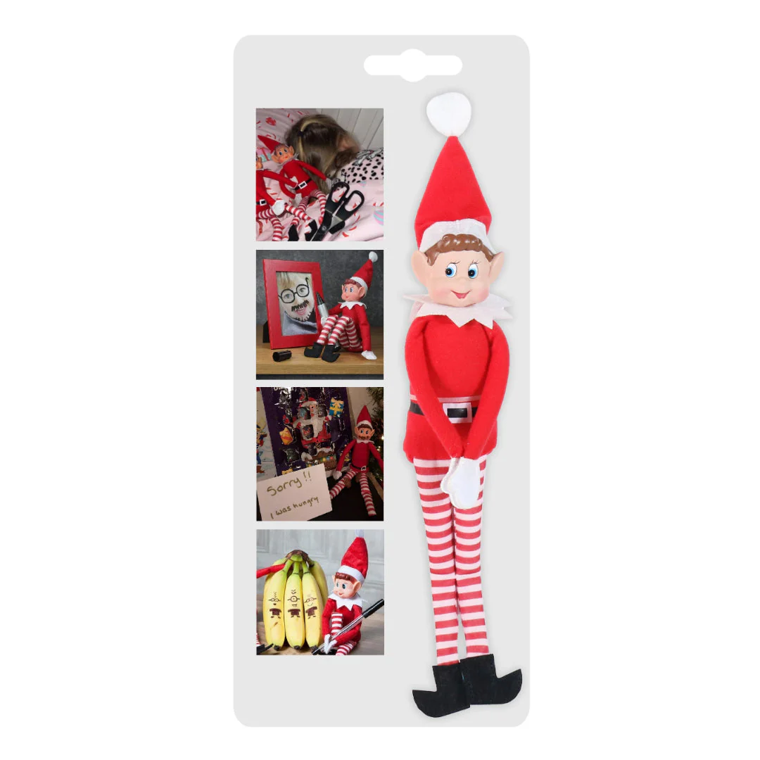 Elf Doll Mischiev-Elf Posable Tie-Card