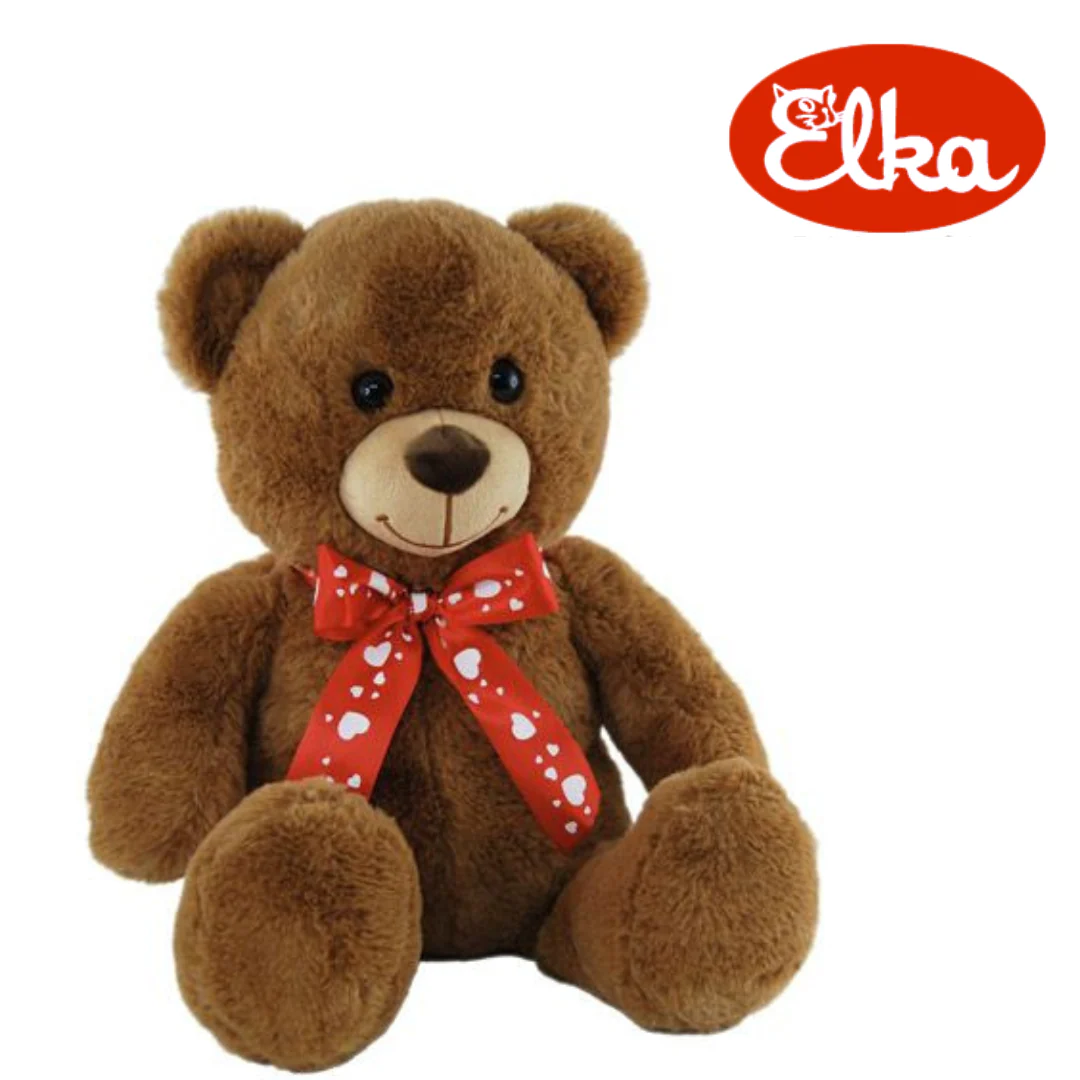 Elka Bear Jeremy with Valentine Ribbon Brown 37cm