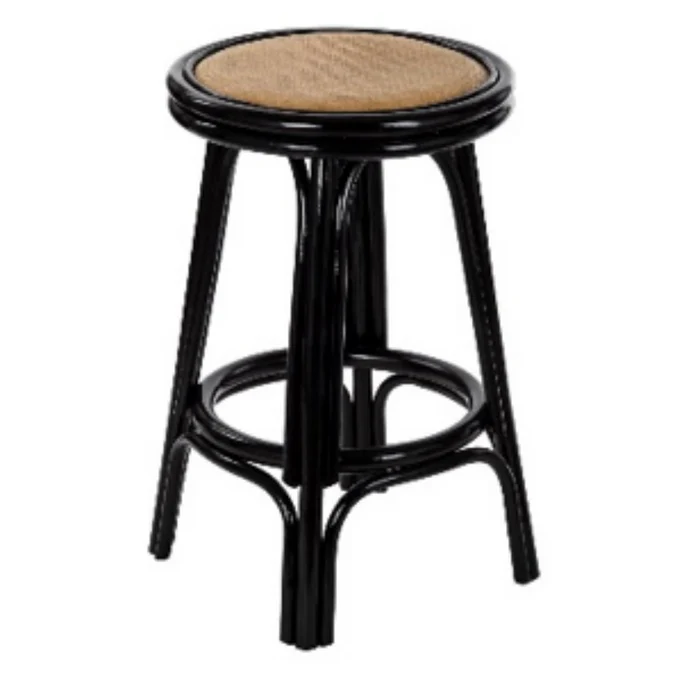 Ethan Rattan Bar Stool Black