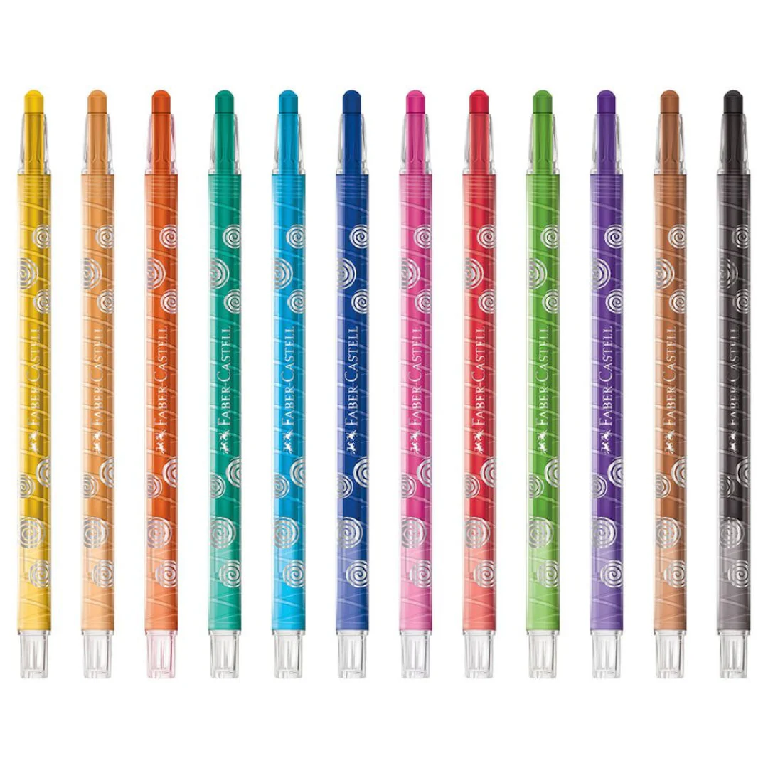 Faber Castell Jumbo Twist Wax Crayons, Assorted – Pack of 12 - Image 3