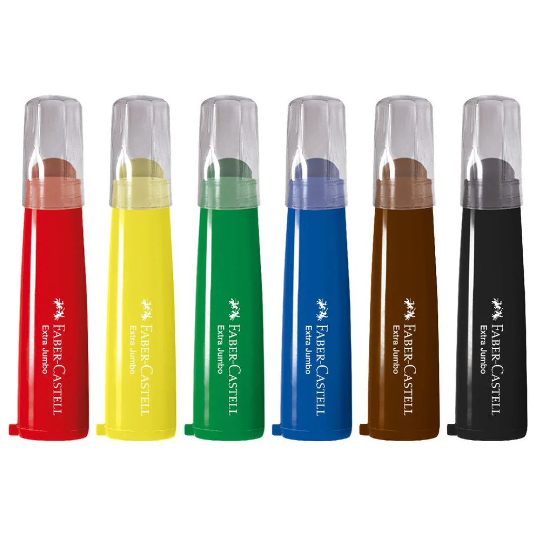 Faber Castell Little Creatives Jumbo Ultra Washable Markers, Assorted – Box of 6 - Image 4