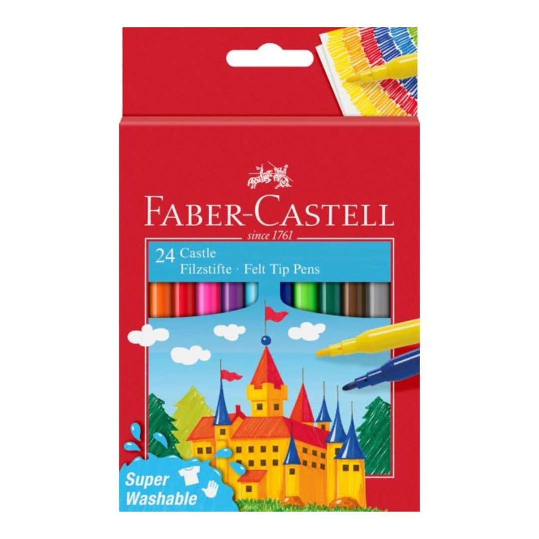 Faber Castell Castle Felt-Tip Colour Markers Assorted 24pk