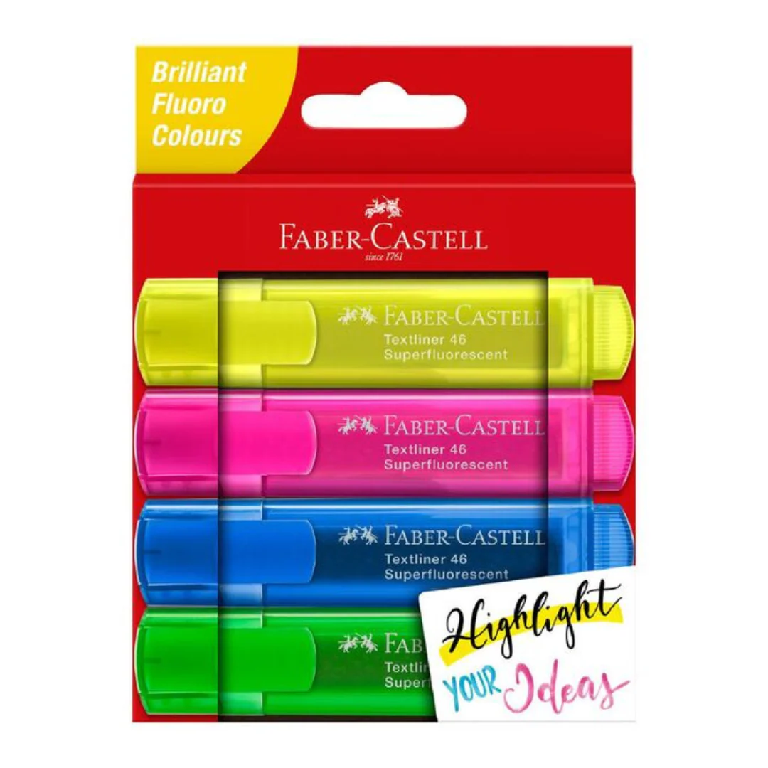 Faber Castell Textliner Ice 1546 Highlighter Wallet 4pk