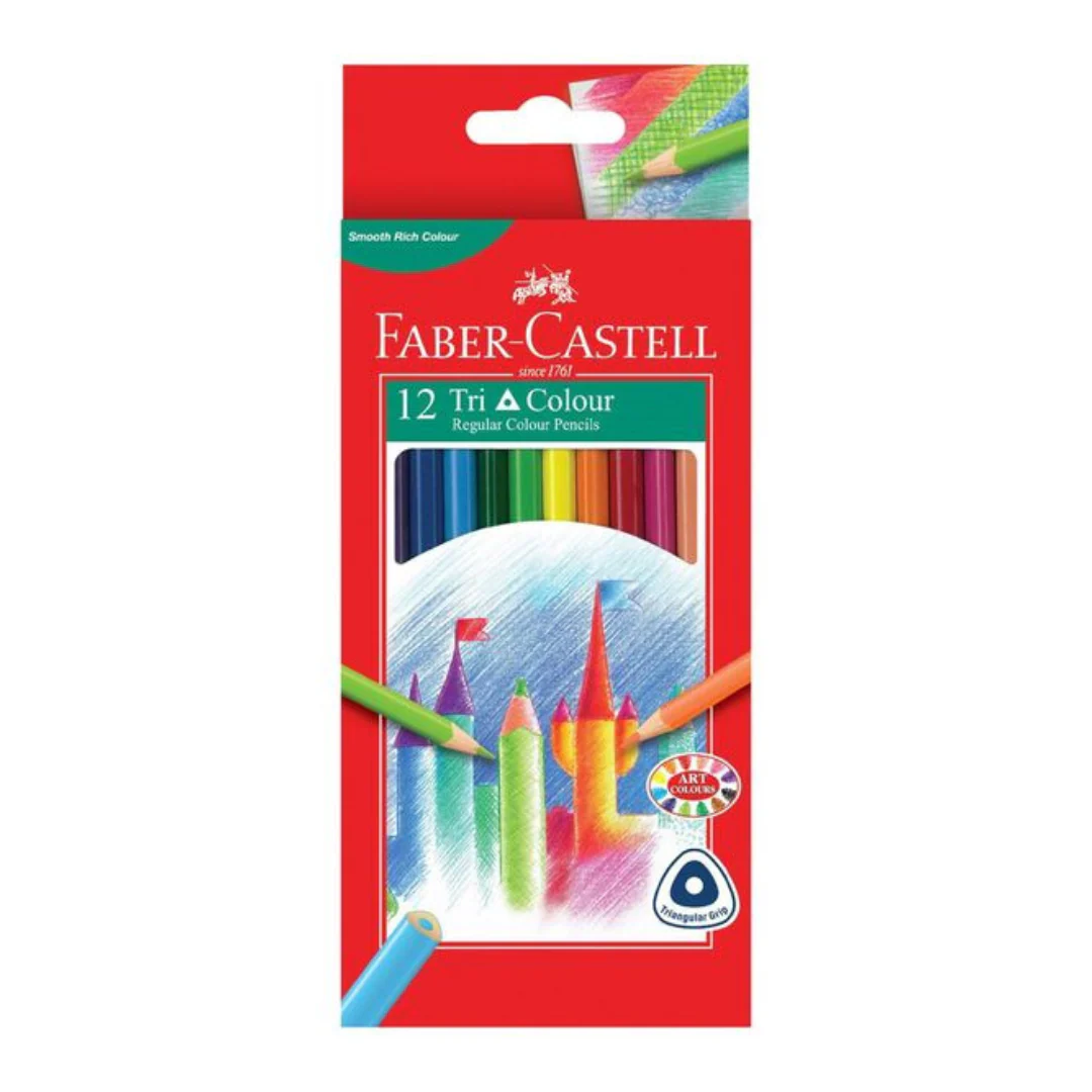 Faber Castell Triangular Colour Pencils Assorted Pack of 12