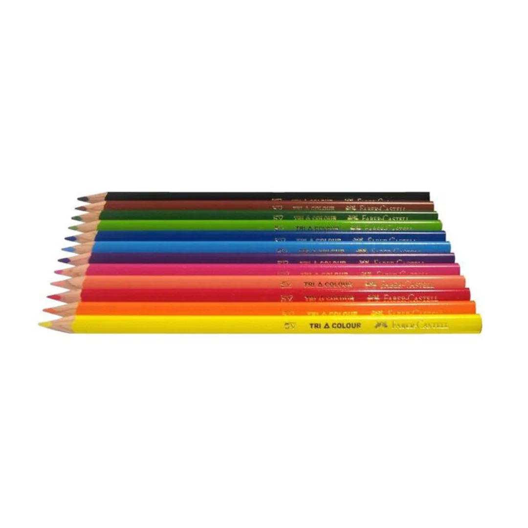 Faber Castell Triangular Colour Pencils Assorted Pack of 12 - Image 3