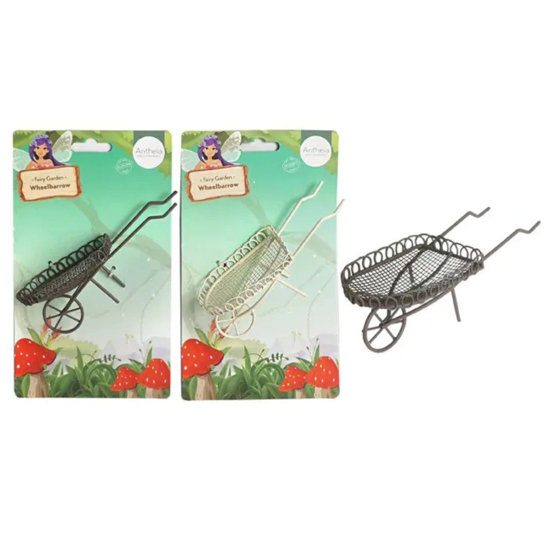 Fairy Garden Metal Wheelbarrow 7.5x6.4cm Assorted