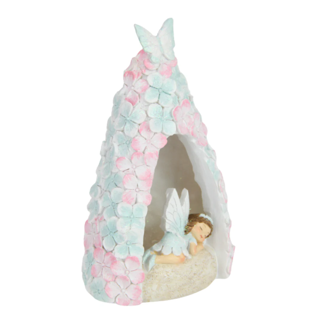 Fairy in Light Up Floral Tree Cave 17cm Assorted - Image 2