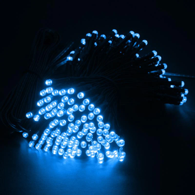Fairy Light Solar 200 LED 13.5m Total Length Blue 2 Functions - Image 3