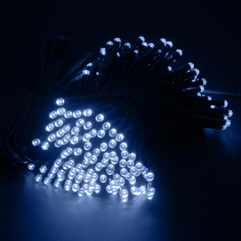 Fairy Light Solar 200 LED 13.5m Total Length Cool White and Blue 2 Functions - Image 3