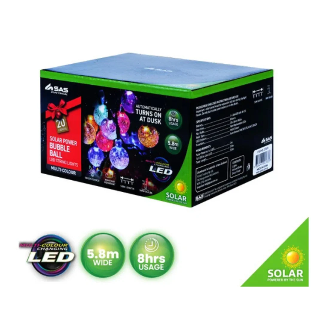 Fairy String Light Solar Ball Bubble 20 LED - Image 2