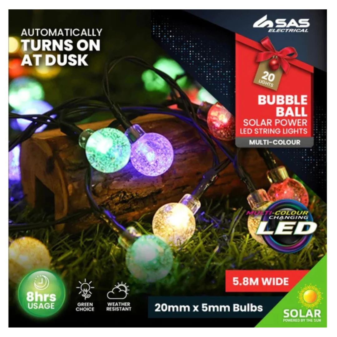 Fairy String Light Solar Ball Bubble 20 LED - Image 3