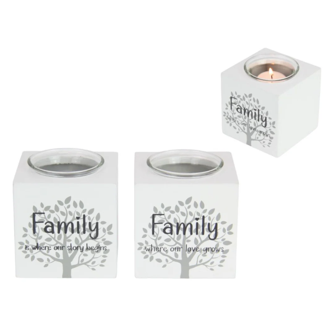 Family Inspiration Tealight Holder 8cm Assorted
