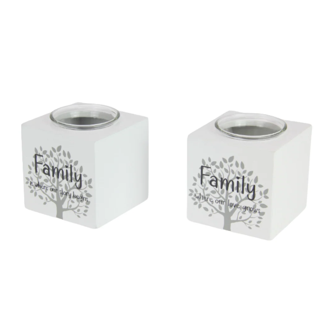 Family Inspiration Tealight Holder 8cm Assorted - Image 2