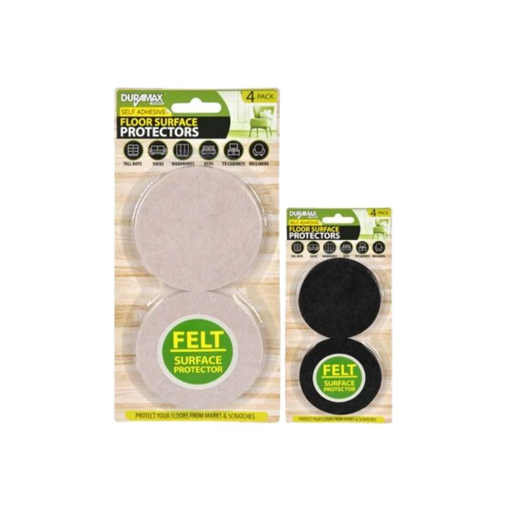 4Pce Felt Adhesive Skid Protectors -Rnd
