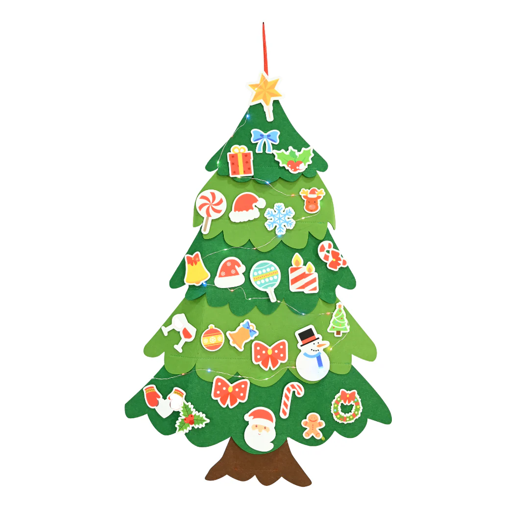 Felt Light Up Wall Tree DIY 24 Decos Battery Operated - Image 2