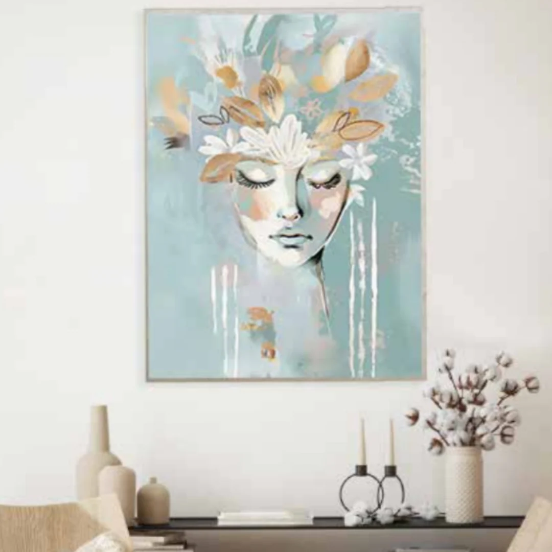 Feminine Flora 70x100cm with 30% Painting Frame: 5x1cm / Wood Grain Frame Assorted