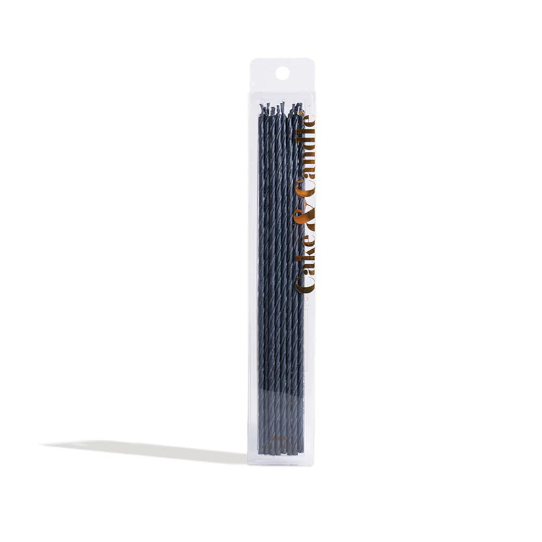 Fine Spiral Cake Candles 20cm Black 16pk - Image 3