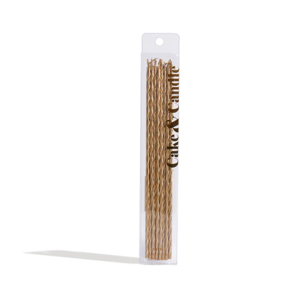 Fine Spiral Cake Candles 20cm Gold 16pk - Image 3