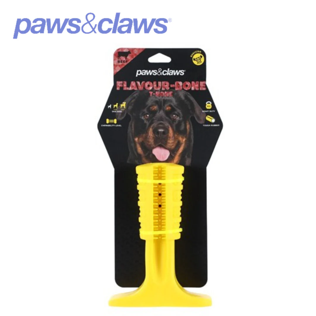 FLAVOUR-BONE T BONE BEEF FLAVOURED RUBBER TOY