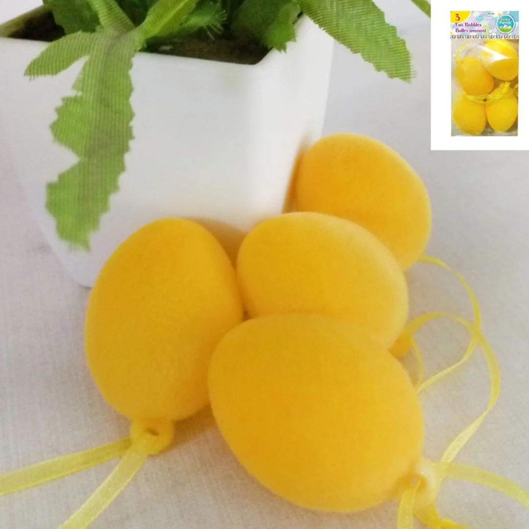 Flocked Easter Eggs 4cm 4pk