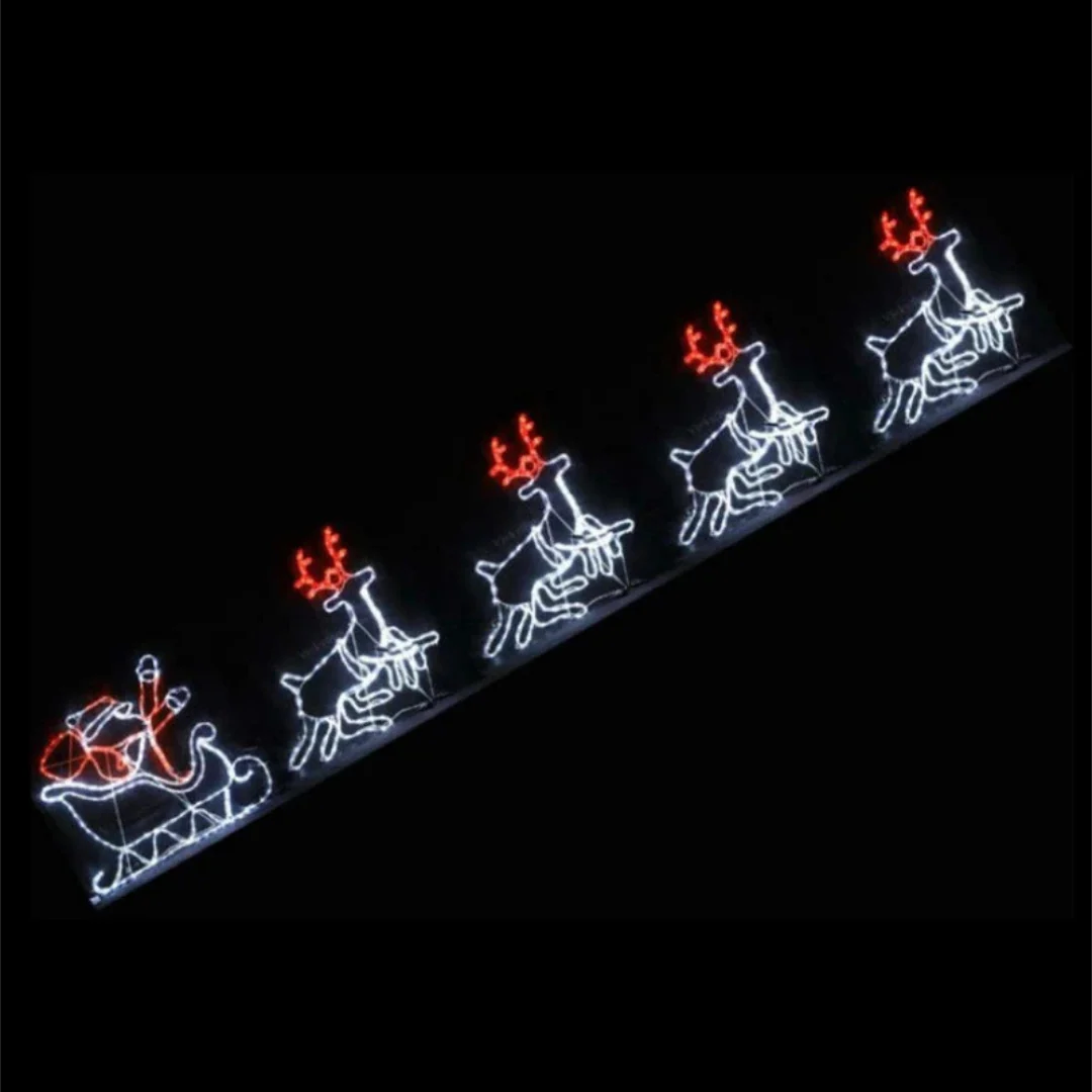 Flying Santa with 4pc Reindeers 560x80cm Warm White 36V LED - Image 2