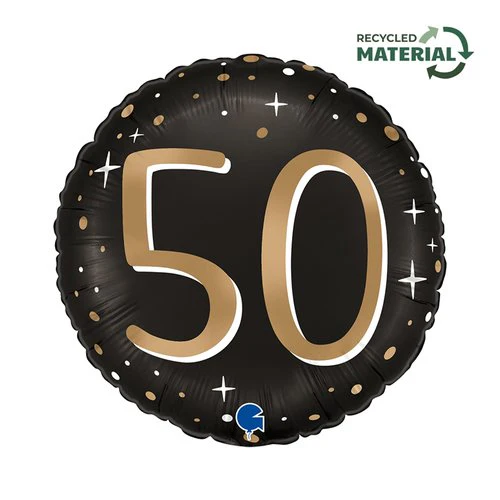 Foil Balloon Sparkling 50 18inch Round