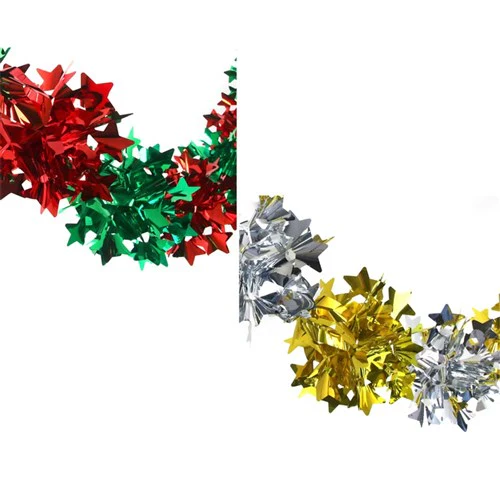 FOIL GARLAND 1.7M GOLD/SILVER RED/GREEN