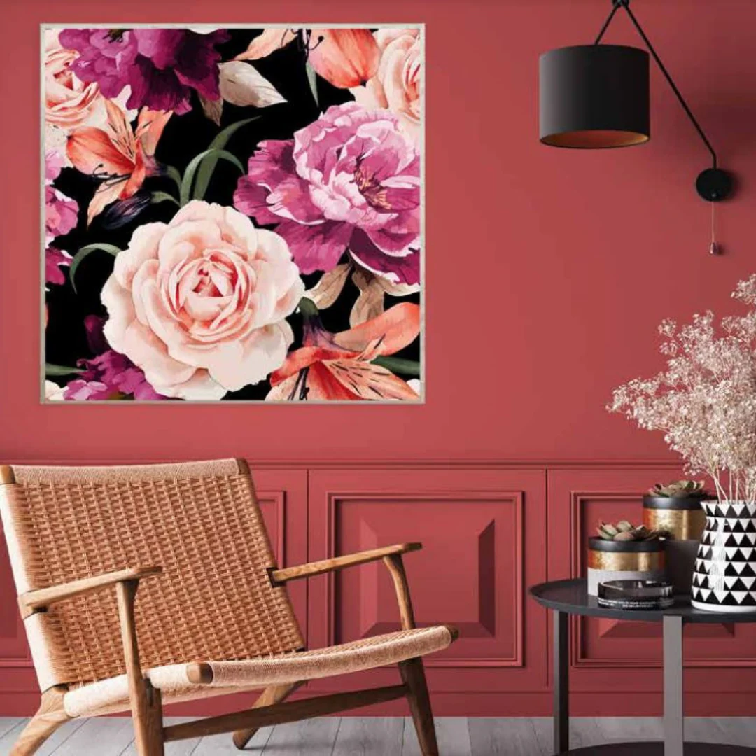 Frame Canvas Flower Market 80x80cm Painted 5x1cm Champagne Assorted - Image 2