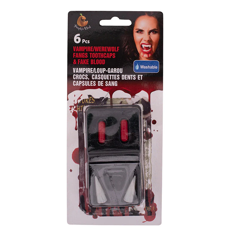 FRIGHT FANG TOOTHCAPS & FAKE BLOOD CAPSULES