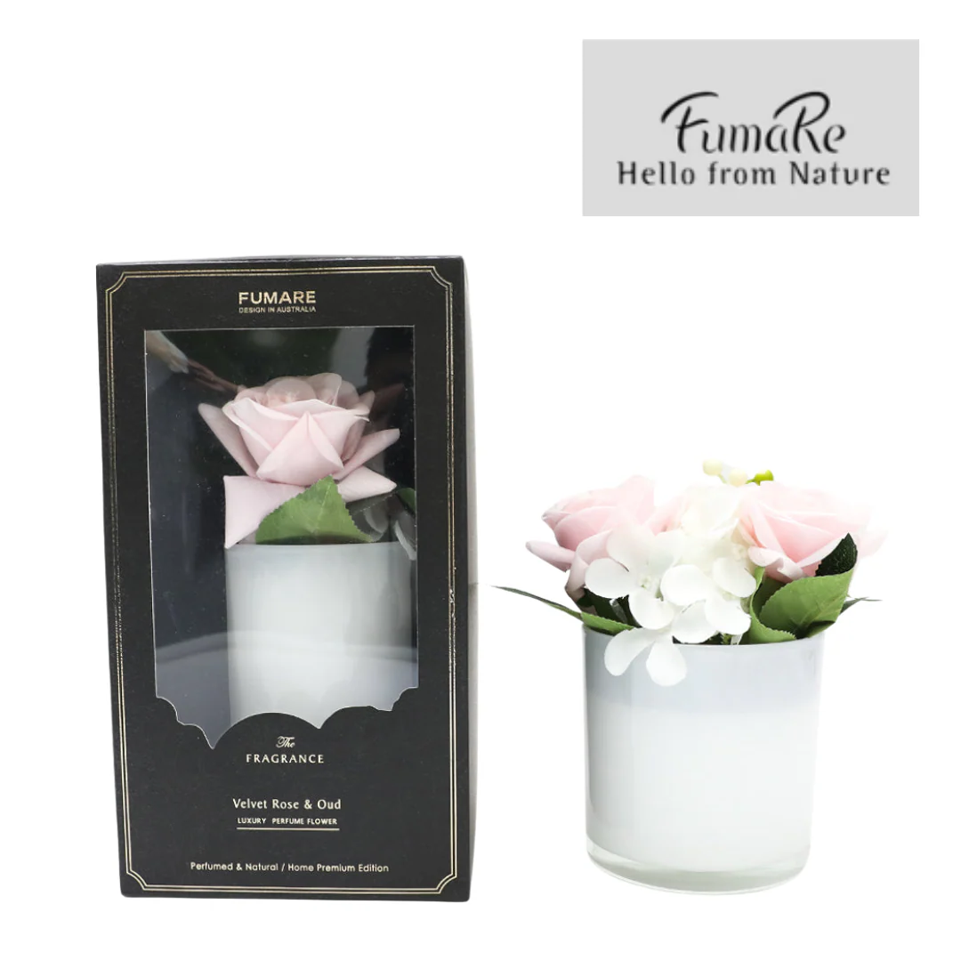 Fumare Real Touch Flower Gift Set-Velvet Rose & Oud With 30ml Spray