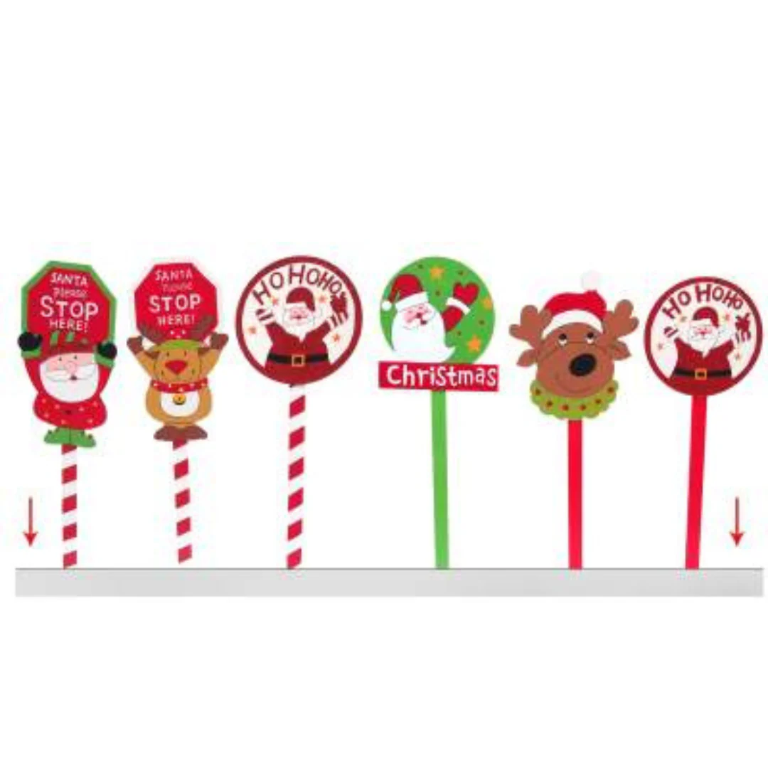 Garden Stake Festive Mix 30cm Assorted Srt